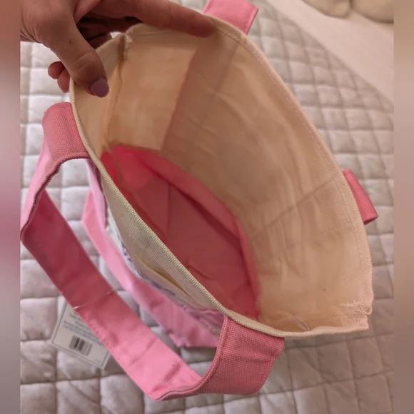 NWT Trader Joe's Mini Tote Bag, Pink - Picture 2 of 4
